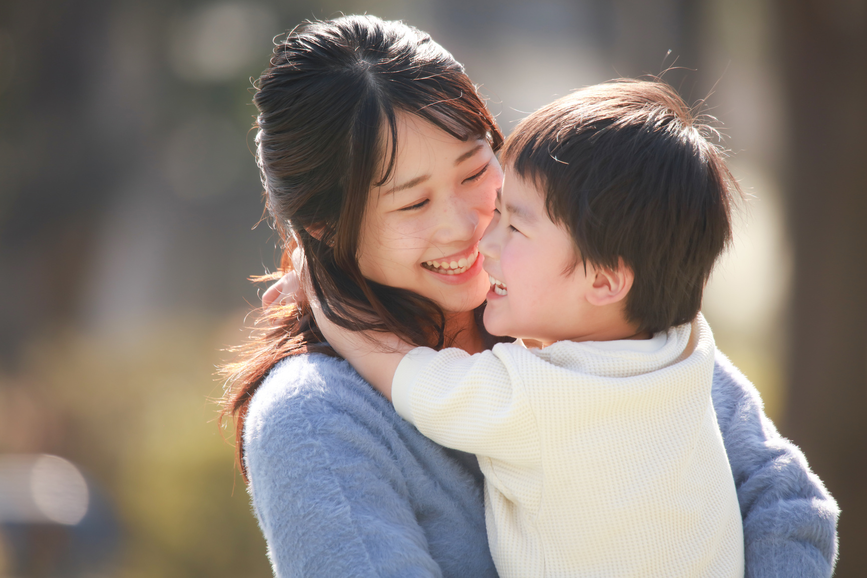 Smile parent and child